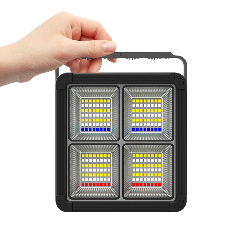 New High-Light Led Solar Charging Lighting Yellow And White Light Floodlight Outdoor Emergency Stall Camping Hand Lamp