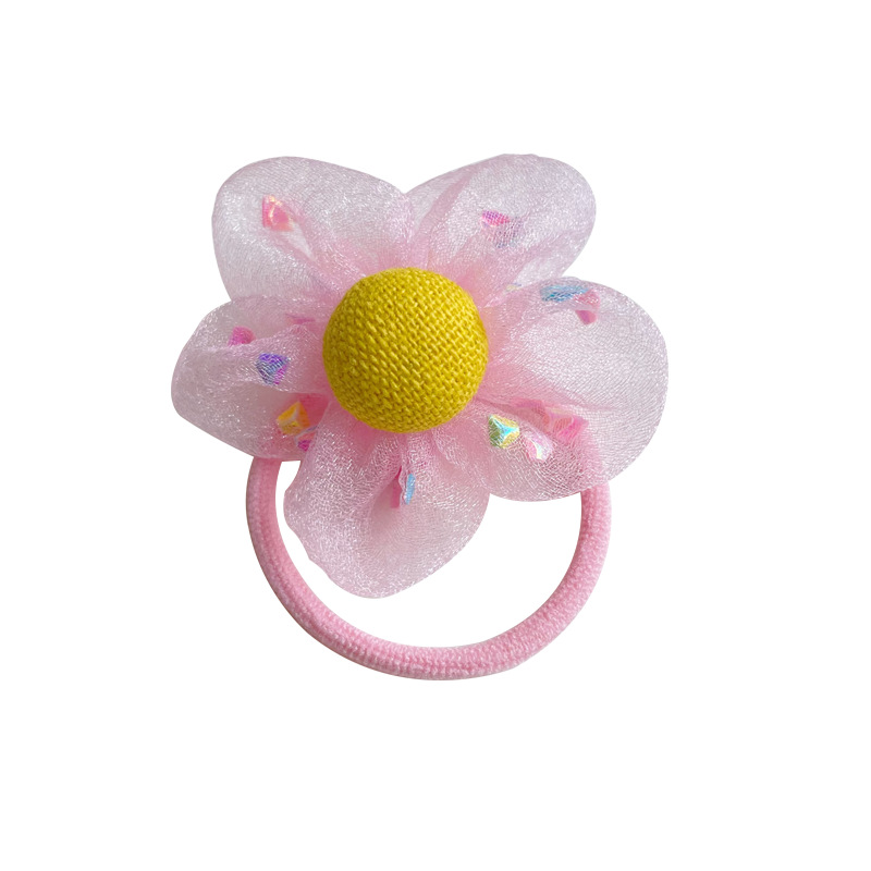 Cute Netting Children's Hair Tie Harmless Hair Tie Flower Leather Band Ponytail Holster Hair Tie Headpiece Hair Accessory Item Picture