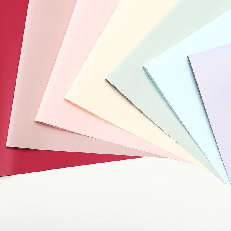 Korean-style solid-color first love, Ouya paper macaron waterproof fresh flower wrapping paper, bouquet wrapping paper, gift packaging material Specification image