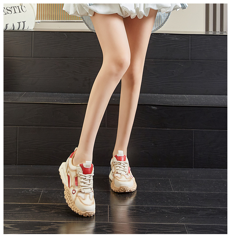 真皮老爹鞋女2025春夏新款厚底增高透气运动鞋复古百搭休闲阿甘鞋详情35