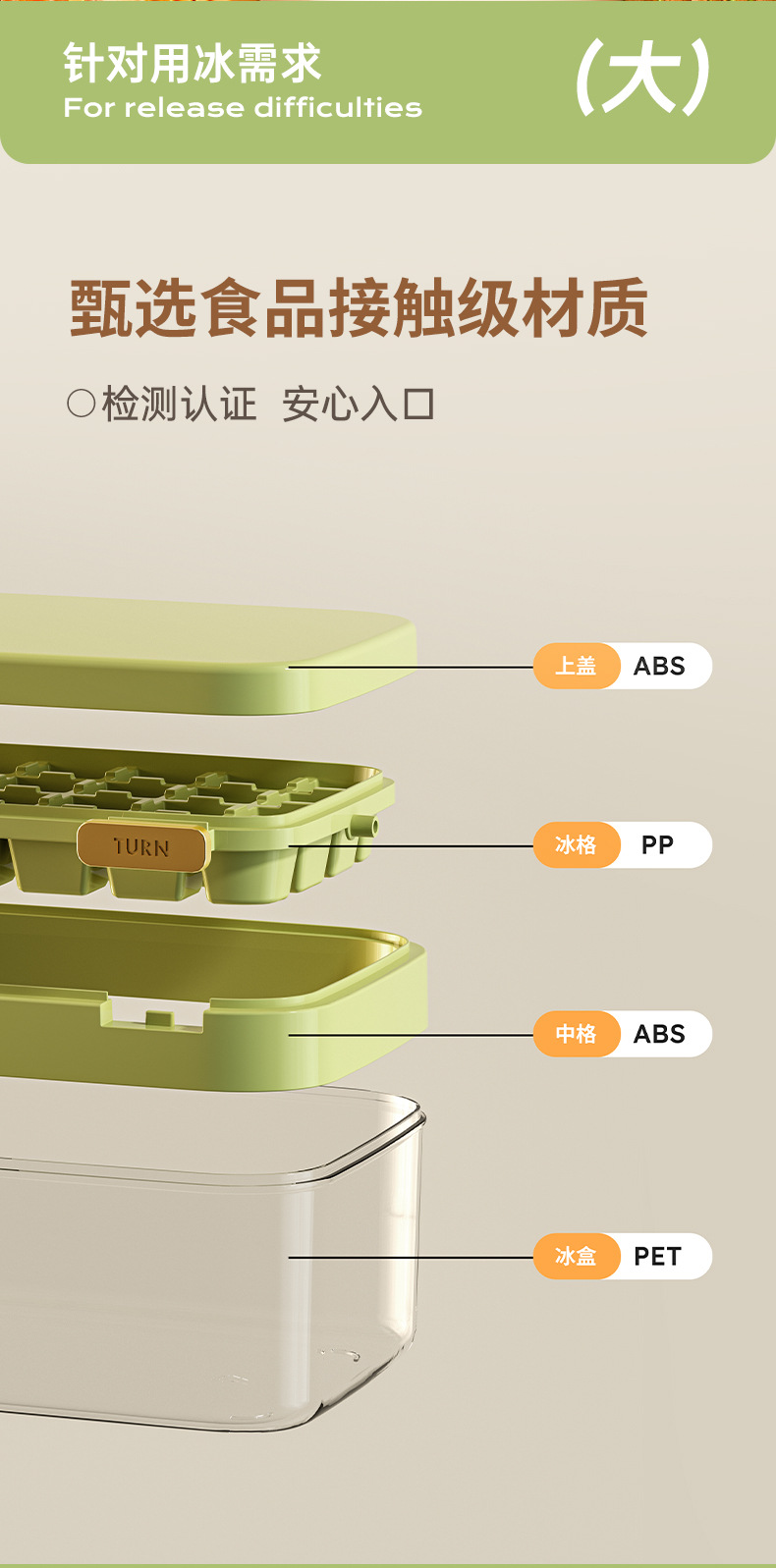 翻转冰格一键脱冰家用冰块模具夏季制冰神器冻冰块按压双层制冰盒详情7