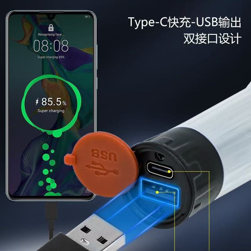 Outdoor portable camping kerosene lamp, long-lasting emergency camping lamp, USB charging mini led lamp, emergency hand details Picture