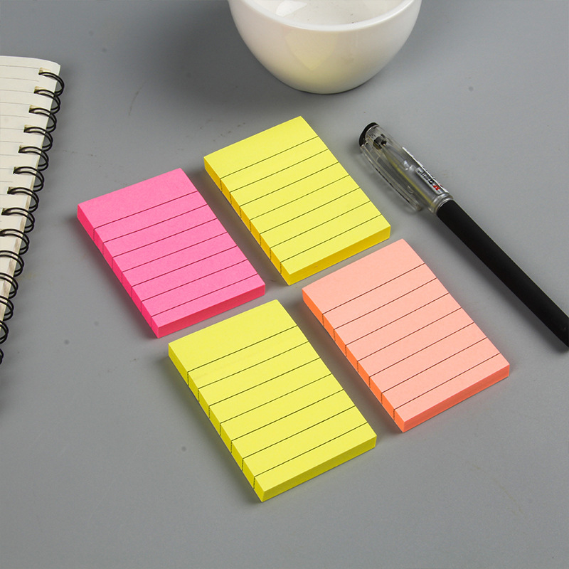 Colored paper line sticky notes, horizontal line sticky notes, tear-off sticky notes, notebooks, square messages, notes, N times stickers for students Specification image