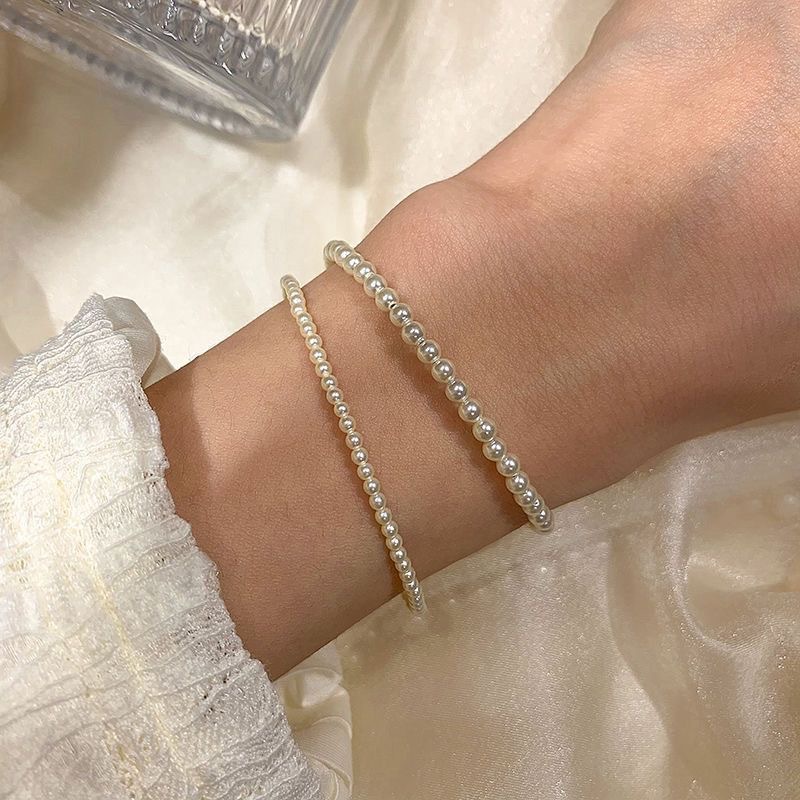 Zhengyuan shijia brillante perla pulsera mujer muy fina y simple francés estilo retro moda dulce temperamento nicho accesorios details Picture