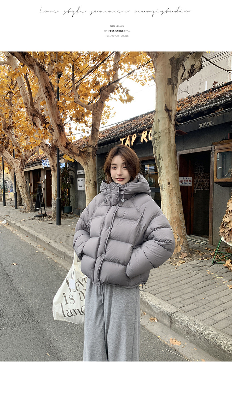 裳初90白鸭绒泡芙羽绒服女2025新款连帽面包服加厚羽绒外套平湖详情28