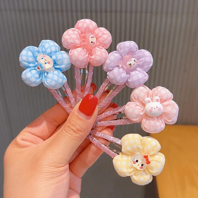Sweet and colorful flower children's hair clips, girl princess bangs, broken hair clips, baby hair clips, headwear, cute details Picture