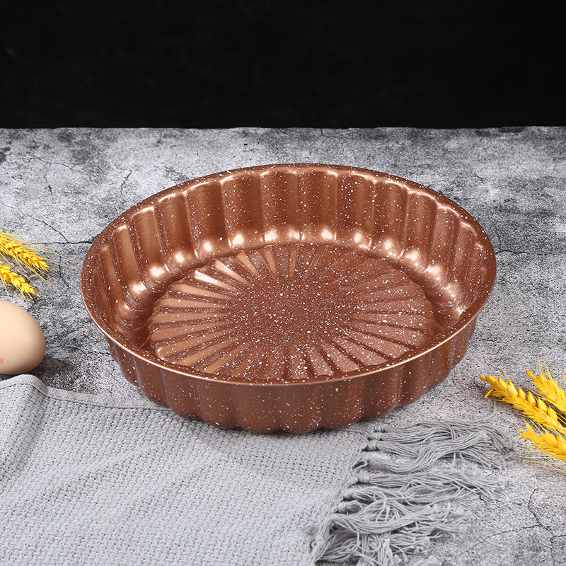 Round Plum Blossom Baking Tray Non-Stick Carbon Steel Baking Tray Oven Fire Party Home Fruit Tray Handmade Diy Baking Mold