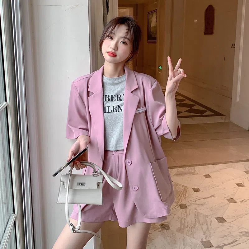 Short Sleeve Small Suit For Women Thin 2023 Summer New Casual Design Sense Of Niche Korean Version Suit Jacket Specification drawing