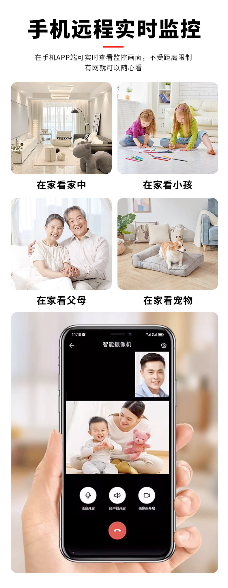Cross-border best-selling baby care machine video call camera remote video, allowing you to watch the elderly and children with peace of mind pic 12