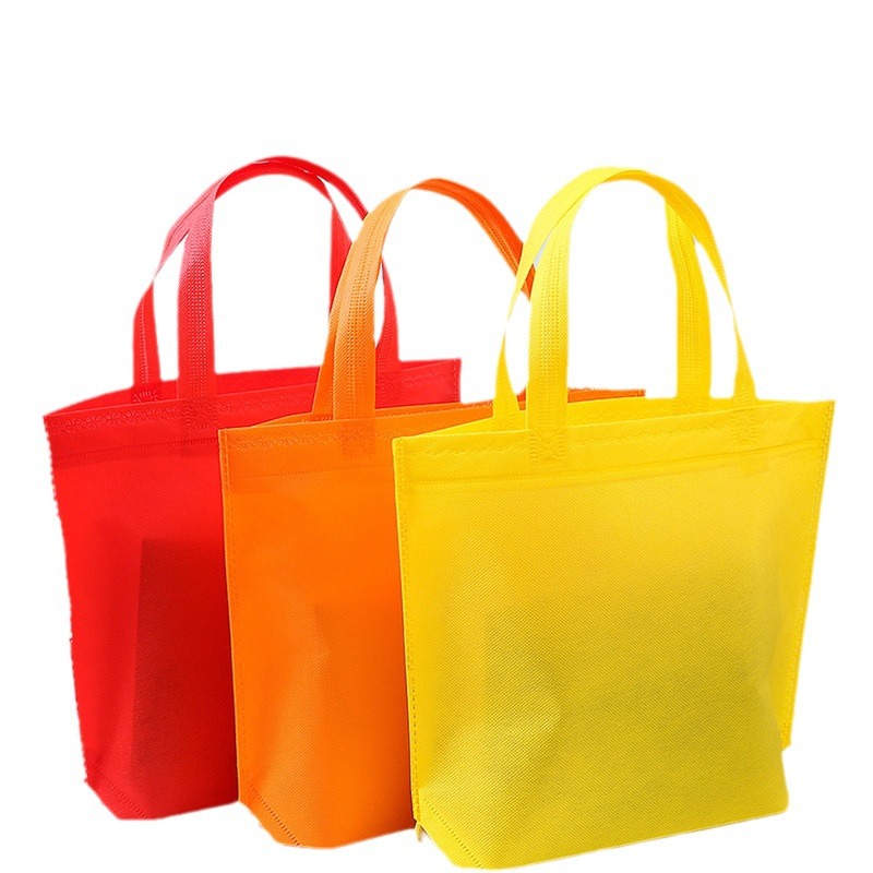 Customized blank non-woven fabric supermarket hand-held laminated shopping bags, advertising and promoting eco-friendly bags with logo printing Item Picture