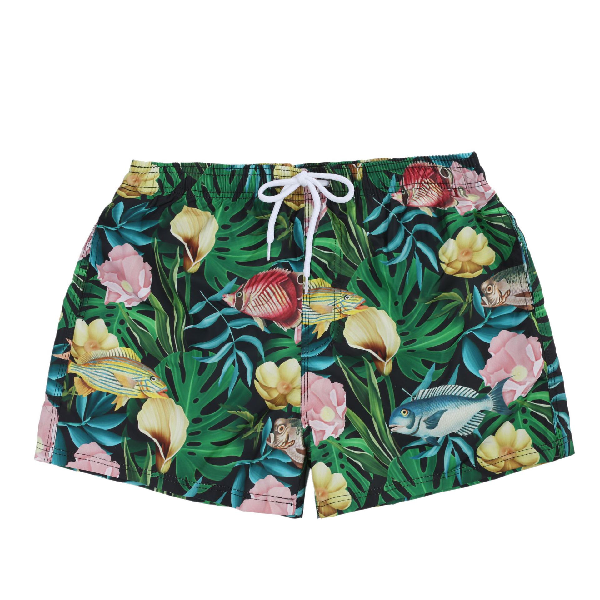 Wholesale of cross-border quick-drying waterproof men's beach pants, European and American printed three-inch pants, large-sized beach surfing and swimming shorts Specification image