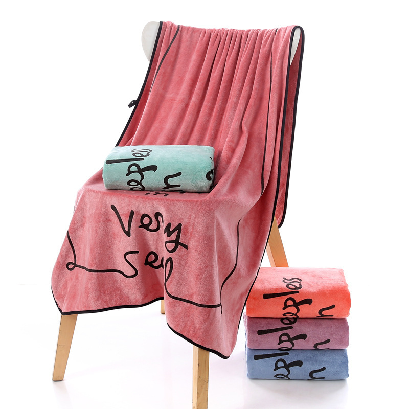 【LOVELY HOME】【 Hold Jia 】 Microfiber printed large bath towel Beach towel manufacturers wholesale adult thickened gifts soft absorbent embroidery logo full figure