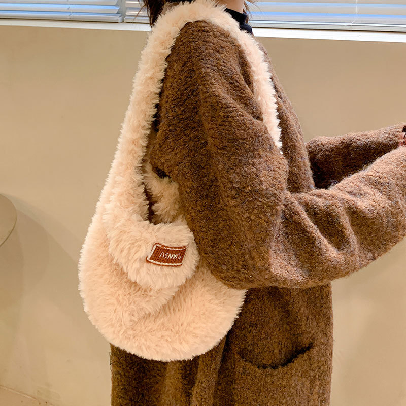 Add Fleece Warm Hat Autumn Winter Women's Northeast Winterproof Fleece Bag Knitted Hat Lamb Hair Cute Hat Specification drawing
