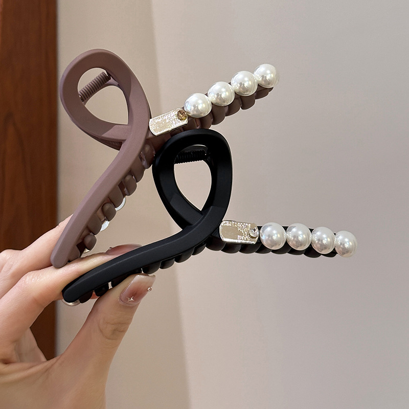 Vintage Korean Frosted Hair Clip Women's Back Of The Head Feel Large Grab Clip Women's 2023 New Updo Shark Clip details Picture
