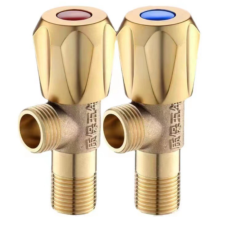 Manufacturers Wholesale Pure Copper Triangle Valve Full Copper Thickened Angle Valve Water Heater Toilet Water Stop Valve Hot And Cold Household Copper Angle Valve Specification drawing