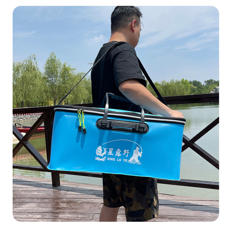 Fishing bucket, EVA folding thickened fishing box, live fish bucket, hand-held shoulder fish box, wholesale fishing gear, fishing box pic 32