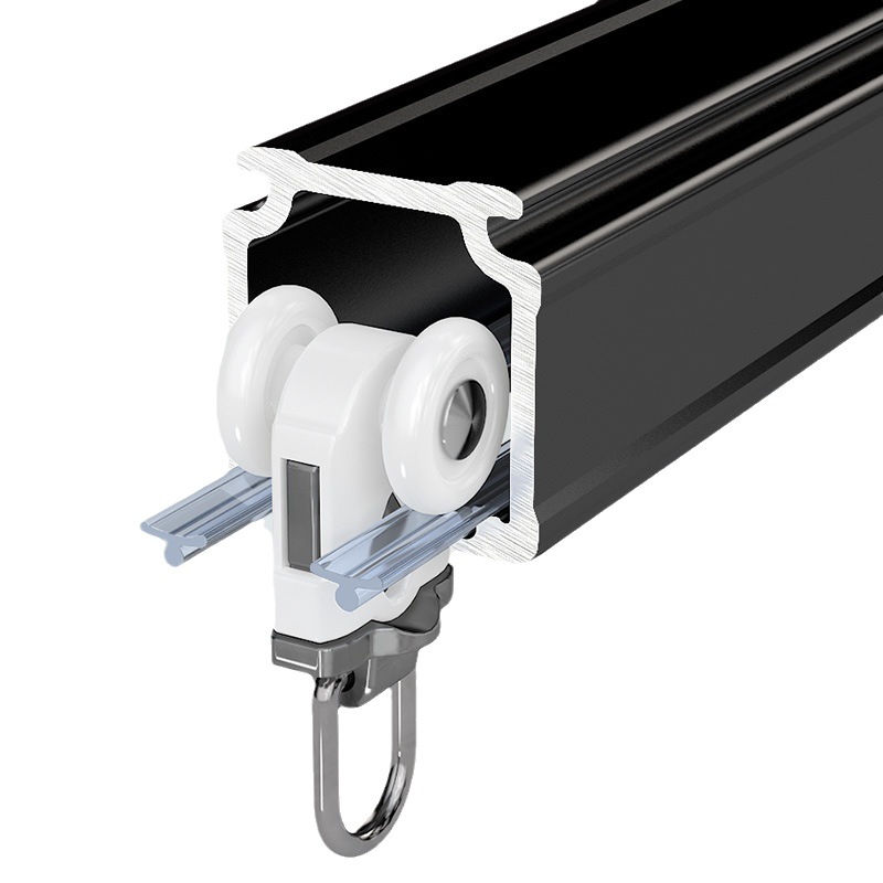 Wholesale of 2.6mm thick silent aluminum alloy curtain track, 7-shaped U-shaped serpentine curtain rod slide rail, side installation for home decoration Item Picture