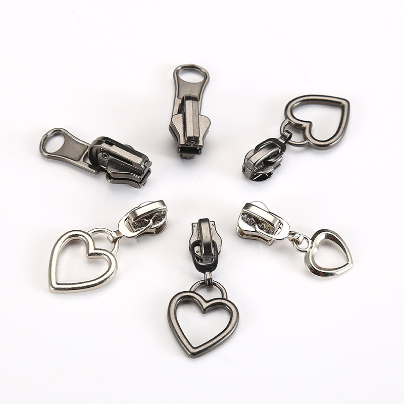 Manufacturers Wholesale Innovative Fashion 5# Electroplated Zipper Head Clothing Accessories Clothing Bags Zipper Head Pendant Creative Specification drawing