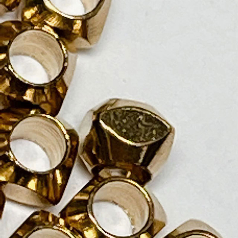 Diamond-shaped square beads 3*3*2.5mm loose bead assembly material, diy jewelry accessories, copper perforated bead string, eco-friendly metal beads details Picture