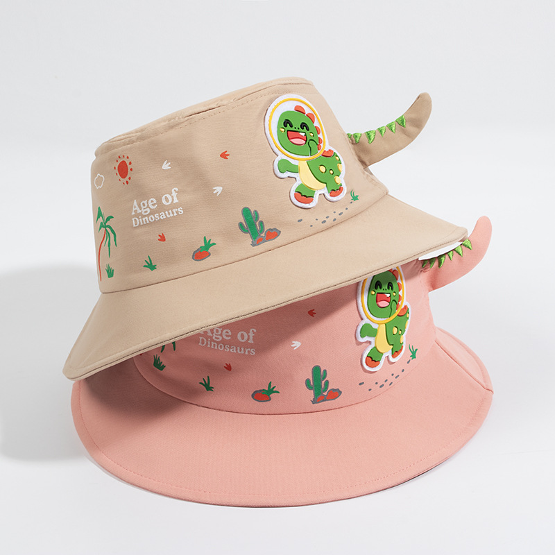 Children's Hat Children's Fisherman Hat Children's Visor Spring And Autumn Cute Cartoon Basin Hat Astronaut Dinosaur Cloth Hat Kindergarten Outdoor Visor Hat details Picture
