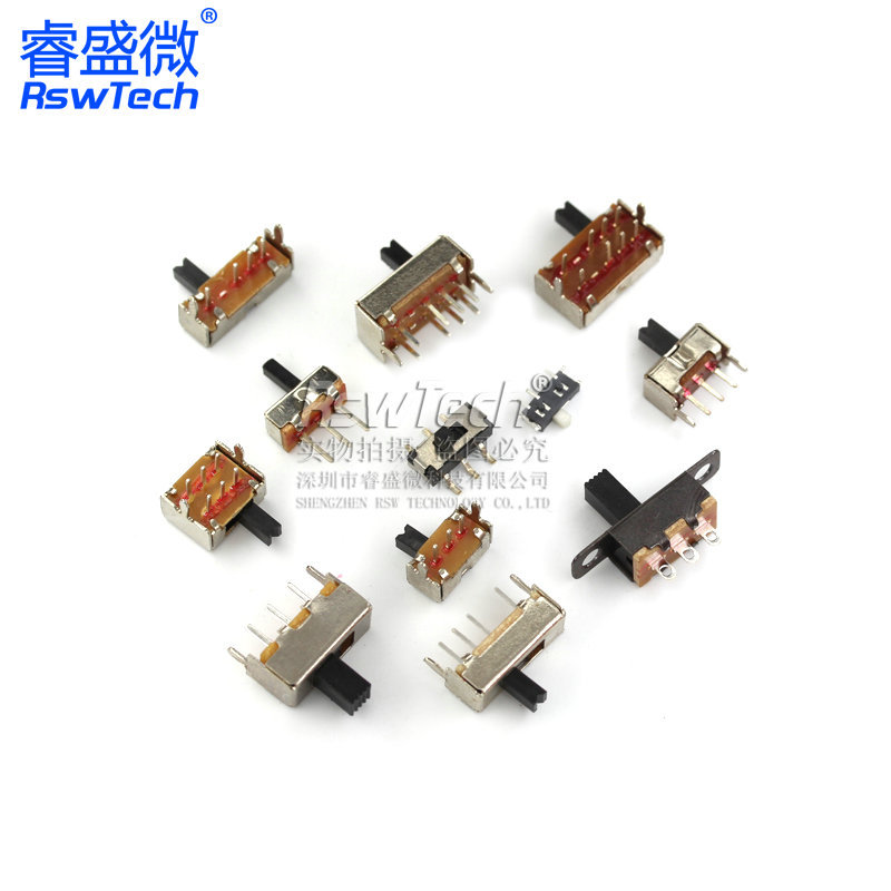 Toggle switch single and double row direct insertion horizontal small and micro power switch sliding position fluctuation band 2 position 3 position Specification image