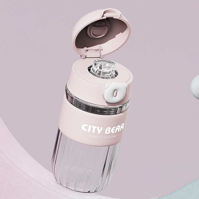 ins high appearance level glass cup, high-temperature resistant portable girls' casual cup, glass water cup, double-drinking cup, souvenir cup details Picture