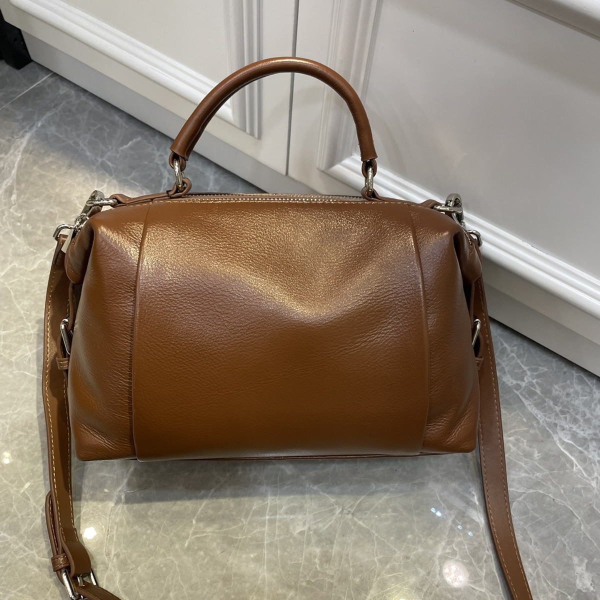 2024新款头层牛皮大容量女士手提包时尚休闲单肩包多功能斜挎包详情图4