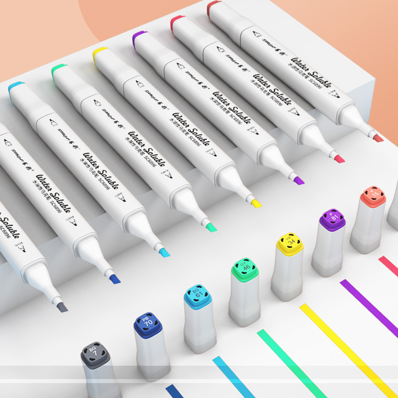 Double-head marker 48-color set for children watercolor graffiti painting marker pen art supplies directly supplied by manufacturers details Picture