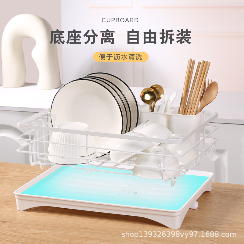European-style bowl and plate draining rack, kitchen storage rack, bowl rack, draining basket, dish and bowl storage box, chopsticks and tableware, drying and draining Application Scenario