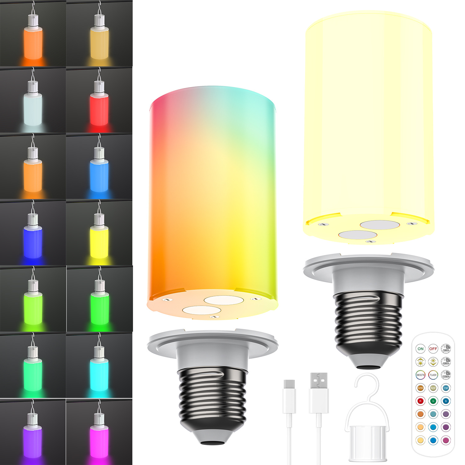 The new rechargeable corn lamp with a 10W magnetic seven-color full-glow bulb is a dedicated light source for table lamps full figure