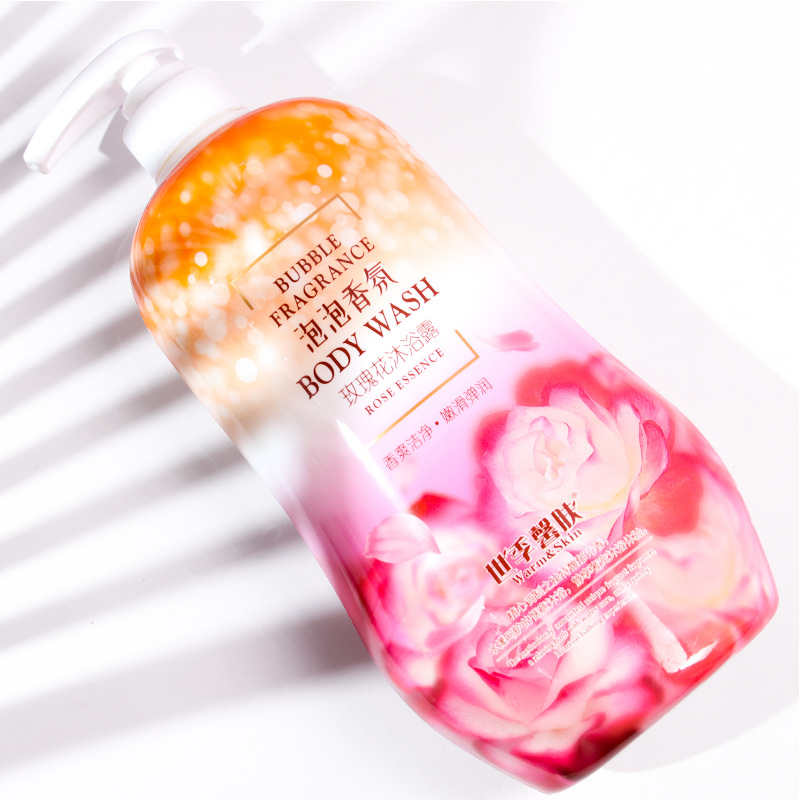 Wholesale family-sized lavender rose body wash, perfume, long-lasting moisturizing bubble cherry blossom body wash details Picture