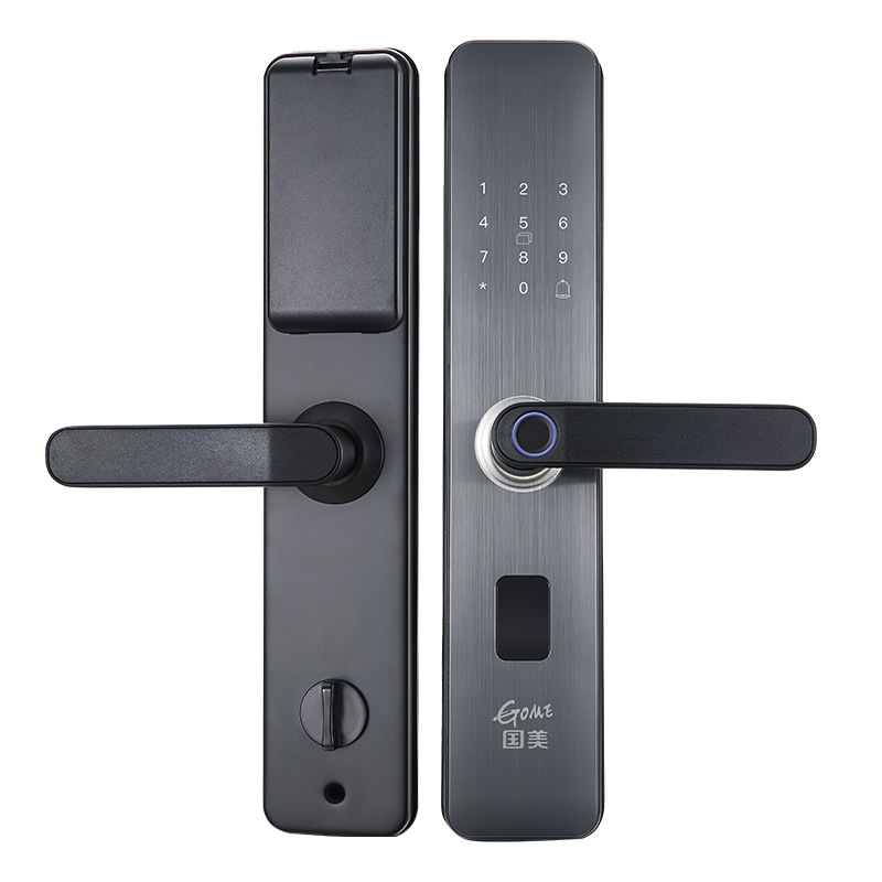 Gome semi-automatic one-grip opening MT9 smart lock, home security door, wooden door, outdoor fingerprint lock, electronic password lock Item Picture