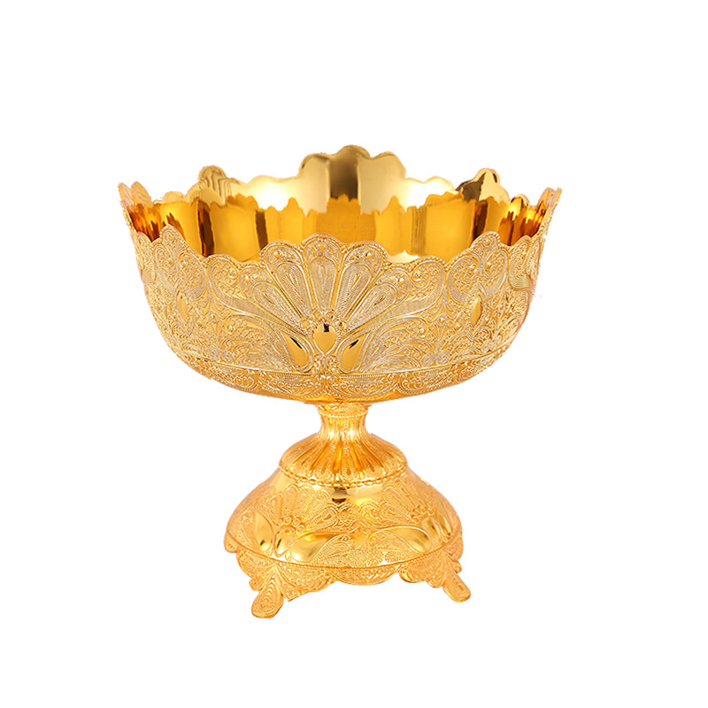 European Metal Gold Silver Fruit Tray Modern Home Living Room Coffee Table Creative Light Luxury Snacks Candy Bowl Fruit Bucket Item Picture