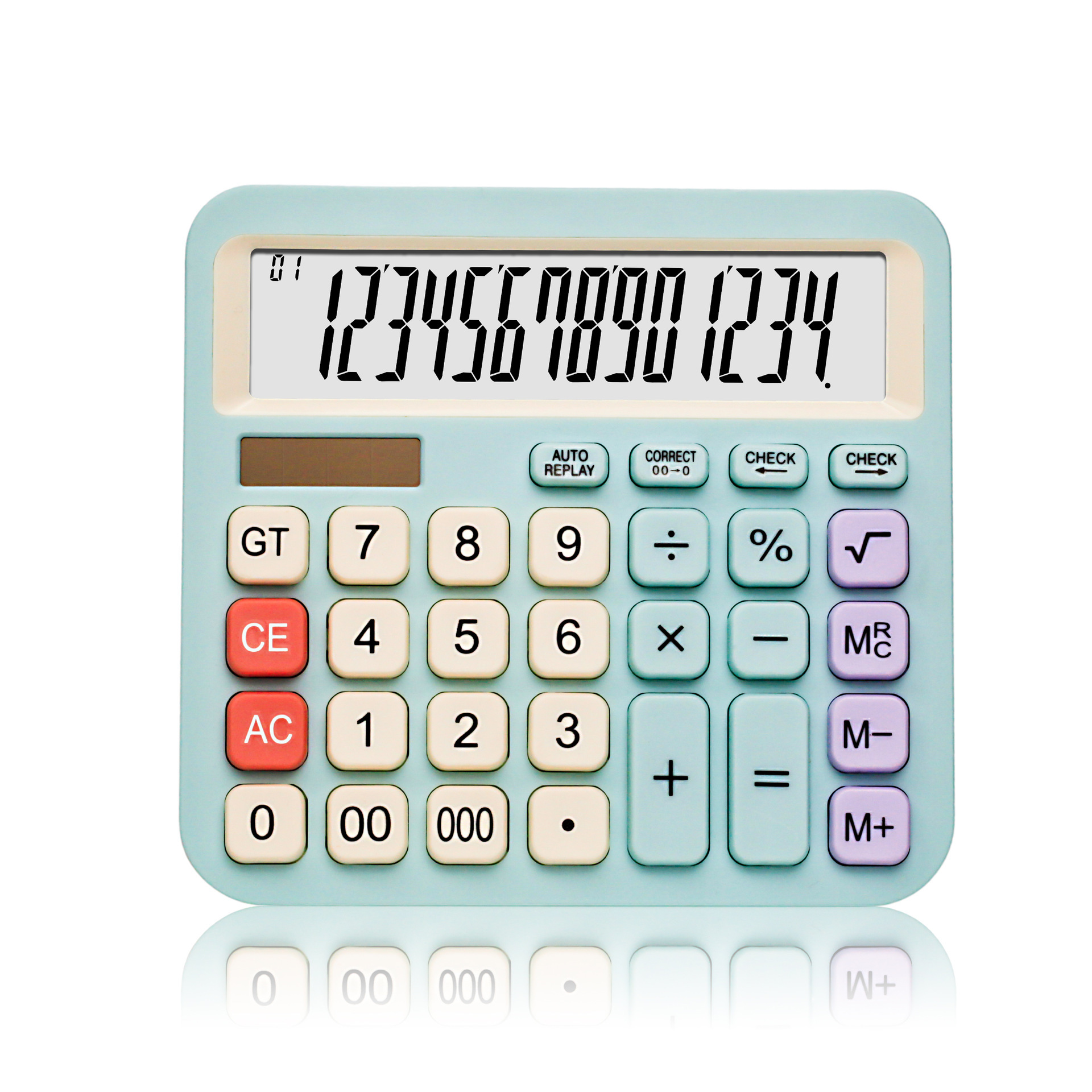 计算器/儿童礼品/滚动加减乘除出题/九行记数器/deli计算器白底实物图