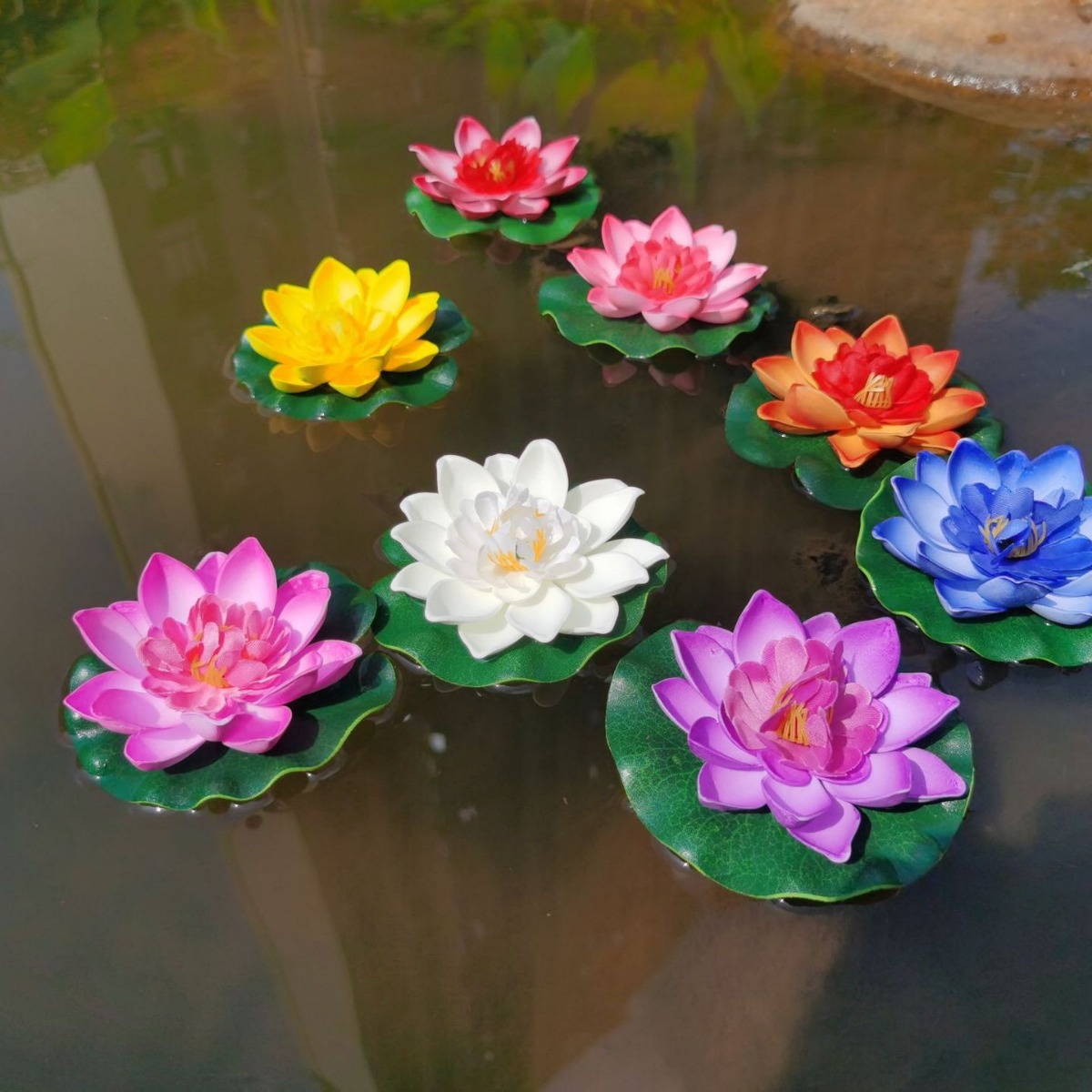 10cm artificial lotus, artificial flower pool, fish tank decoration, eternal flower, artificial flower, water lily, artificial lotus dried flower wholesale Specification image