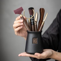 Tea ceremony six gentlemen set Kung fu tea set accessories complete tea table tea table tea making tools tea knife tea holder brush supplies