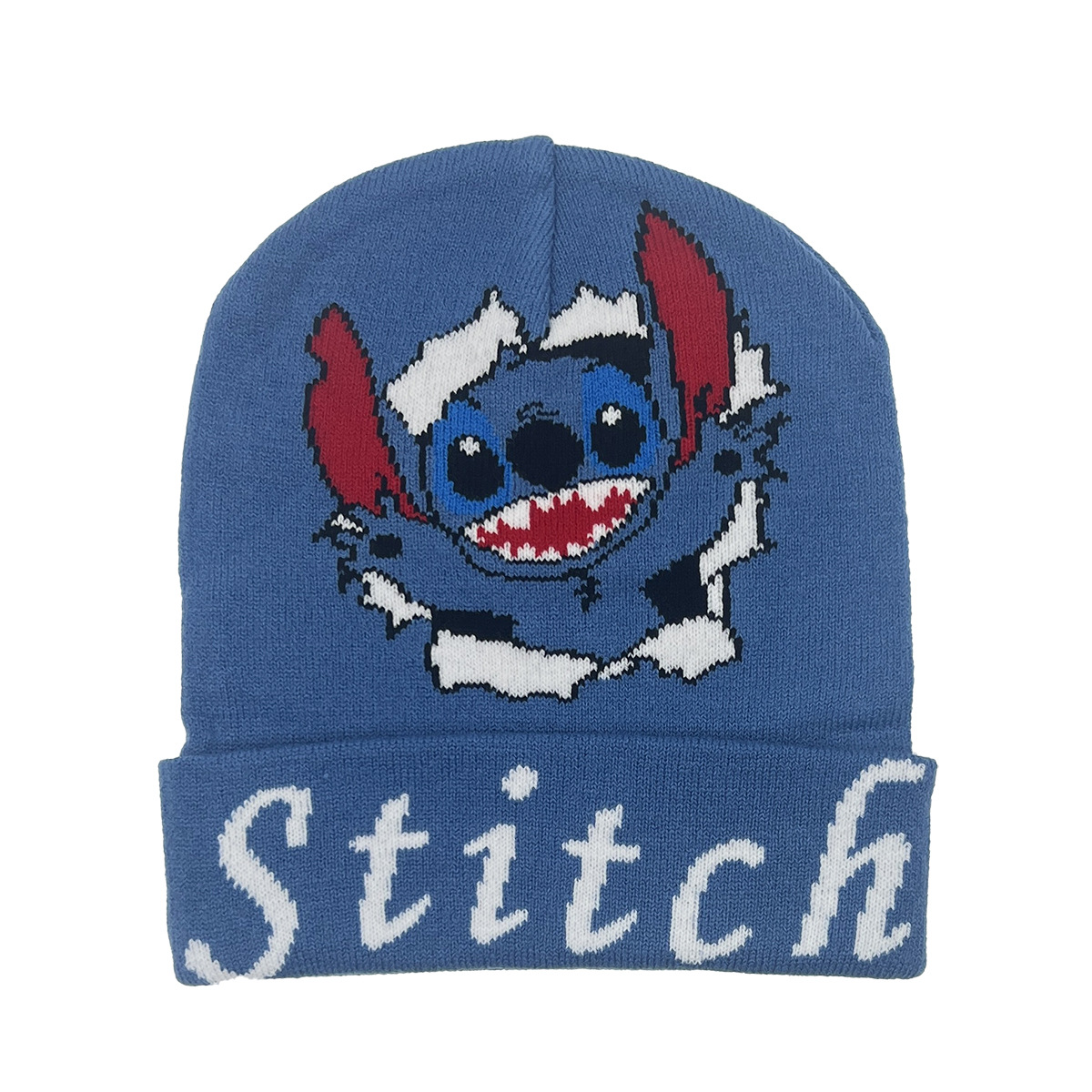 Sanrio Kulomi Kt Cat Stitch Cartoon Wool Knit Hat For Students Outdoor Men's And Women's Warm Fall/Winter Hats Specification drawing