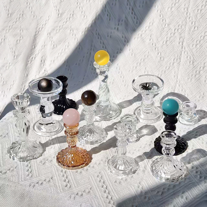 Crystal ball base, spherical base, glass candlestick, crystal ball ornament, decorative base, ball stand ornament details Picture