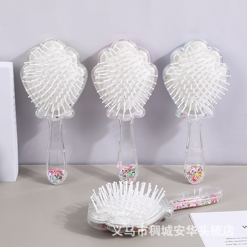 Internet Red Cute Little Dinosaur Quicksand Air Bag Comb Girl Heart Fashion Hair Comb Skin Massage Comb Multi-Color Optional Specification drawing