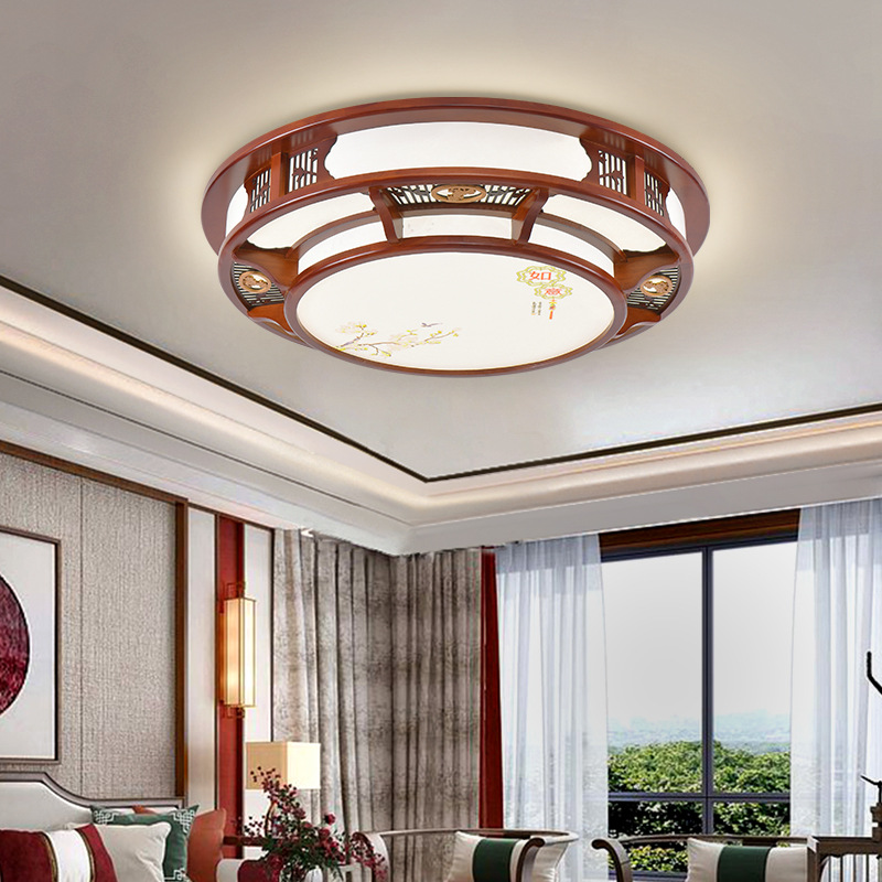 New Chinese Living Room Light Ceiling Light Led Rectangular Hall Light Chinese Style Antique Solid Wood Bedroom Light 5211 Application Scenario