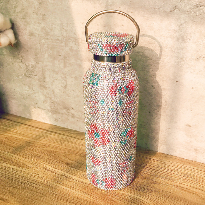 Thermos Cup Rhinestone Portable Female Full Diamond 316 Stainless Steel Water Cup Creative Gift Net Red Diamond Inset Instagram Cute