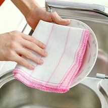 洗碗布不沾油抹布吸水无尘饭店清洁布厨房家用棉纱去油洗碗巾
