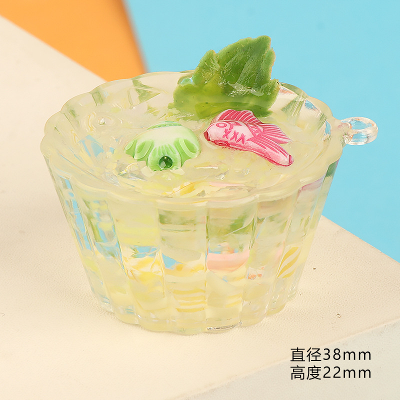 Three-dimensional creative luminous smoothie cups, diy food and play accessories, keychains, pendants, resin resin ornaments pic 10