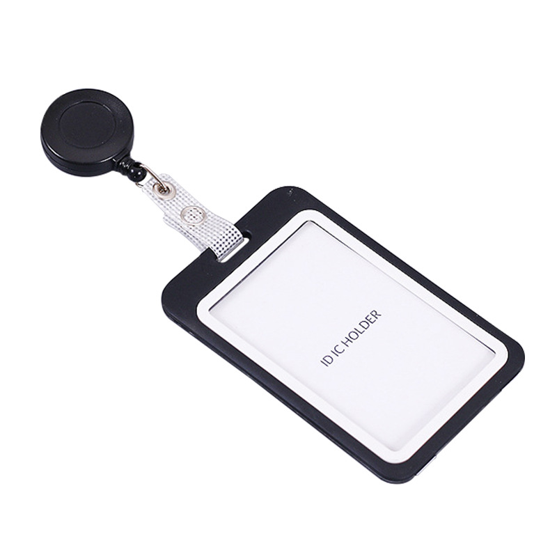 Factory Direct Spot Mesh Strap Easy To Pull Telescopic Lanyard Work Card Sleeve Name Card Frosted Surface Easy To Pull Buckle Item Picture