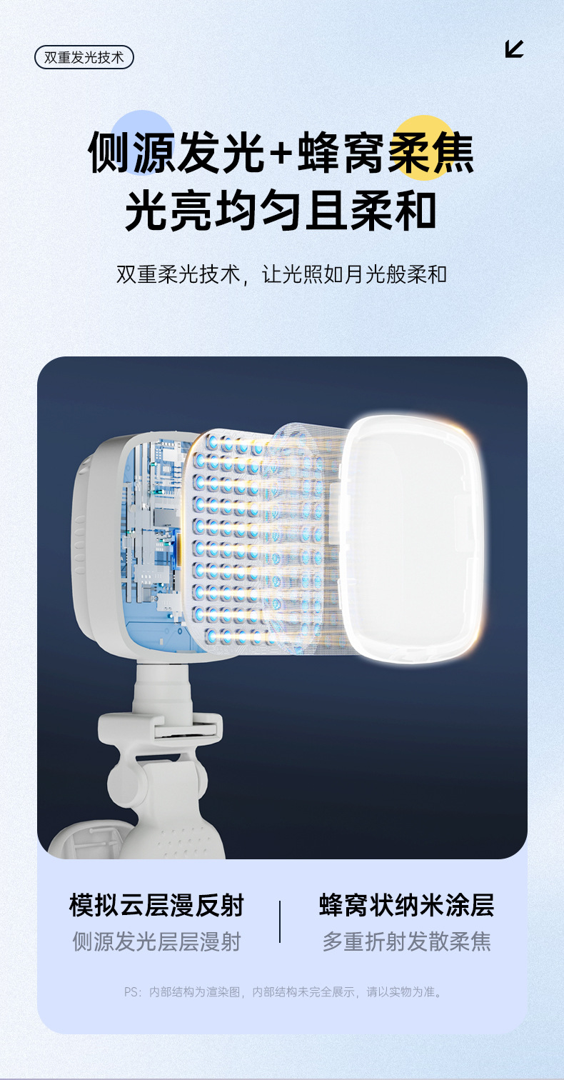 新款直播美颜补光灯便携手机口袋灯便携充电自拍灯迷你打光灯批发 pic 7