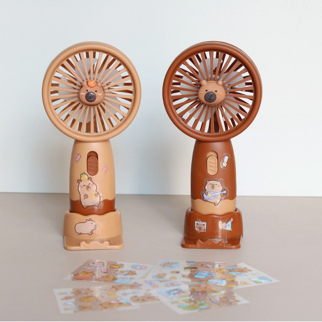 Foreign Trade Cross-Border Kapibala Handheld Fan With Base Usb Charging Portable Small Fan Mini Fan details Picture