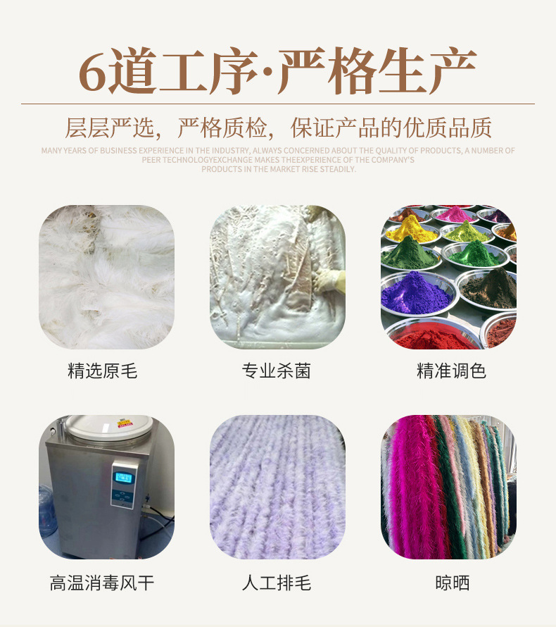 厂家直销15-80cm鸵鸟毛舞台布置真羽毛发夹装饰插花婚庆布置羽毛详情5