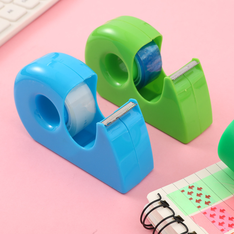 Color invisible tape Cutter set translucent Traceless hand tear ledger tape can write student stationery Specification drawing