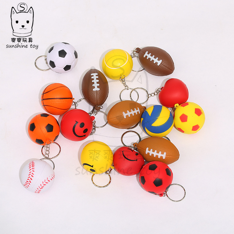 Wholesale of Amazon's best-selling mini solid sponge football keychains, small foam pressure balls, backpack pendants Application Scenario