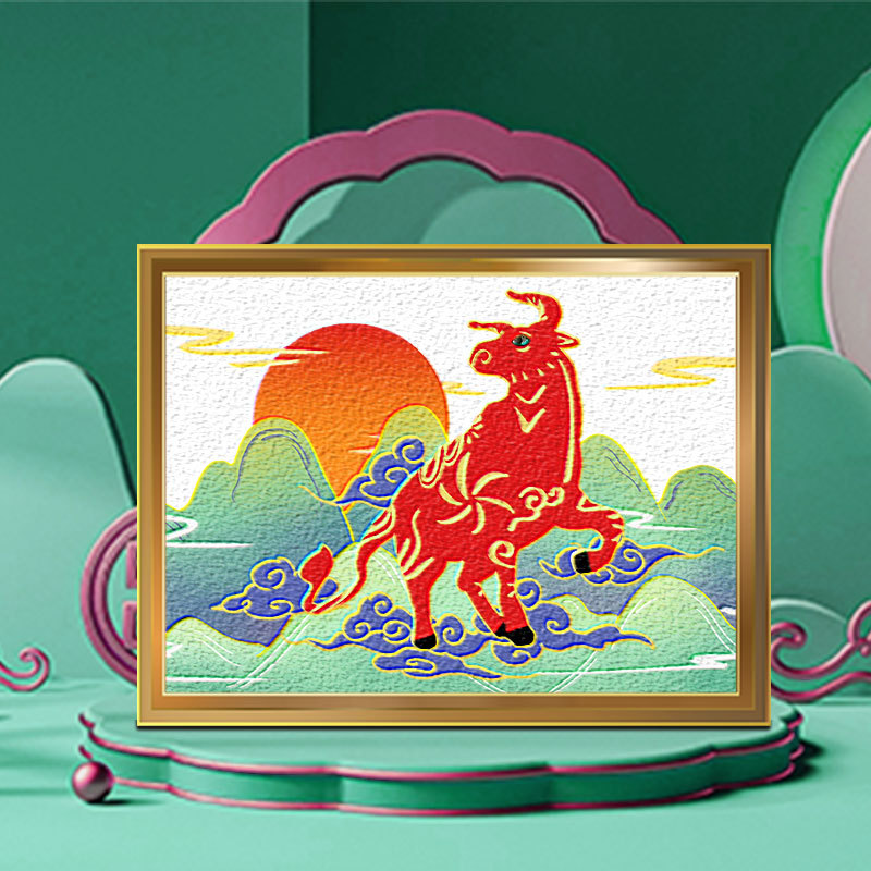 无限文化定制数字纸浆画102030CM多尺寸款式DIY艺术画纸浆工艺画